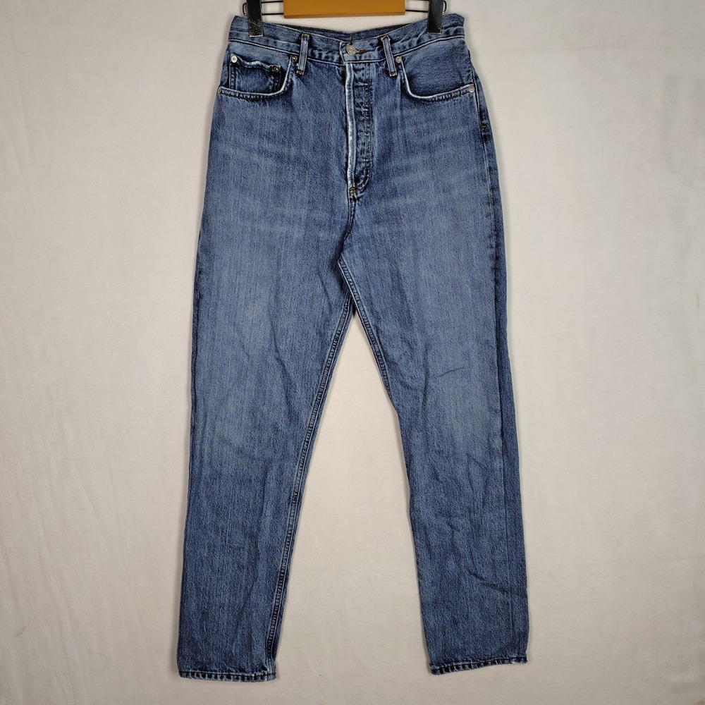 AGOLDE 90s High Rise Straight Leg Jeans Medium Wash Blue A154-1206 Size 28